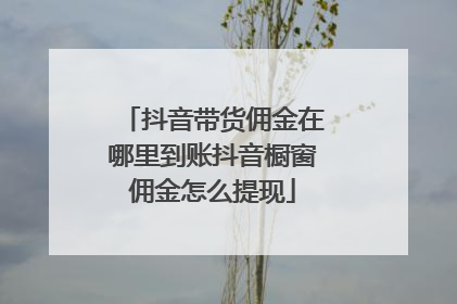 抖音带货佣金在哪里到账抖音橱窗佣金怎么提现