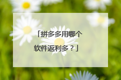 拼多多用哪个软件返利多?