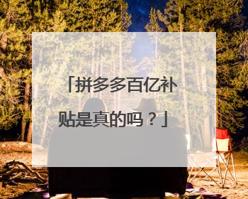 拼多多百亿补贴是真的吗?