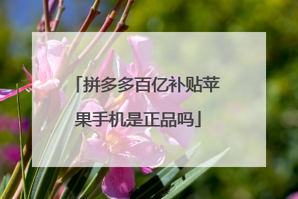 拼多多百亿补贴苹果手机是正品吗