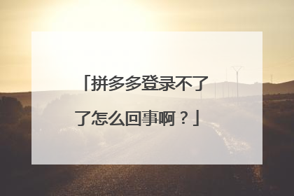 拼多多登录不了了怎么回事啊?