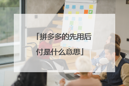 拼多多的先用后付是什么意思