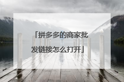 拼多多的商家批发链接怎么打开