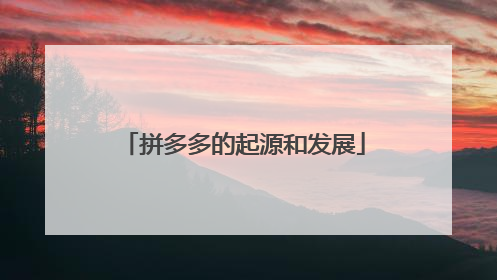 拼多多的起源和发展