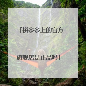 拼多多上的官方旗舰店是正品吗