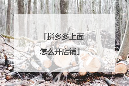 拼多多上面怎么开店铺
