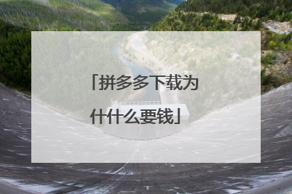 拼多多下载为什什么要钱