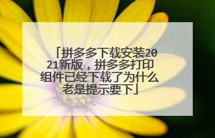 拼多多下载安装2021新版，拼多多打印组件已经下载了为什么老是提示要下