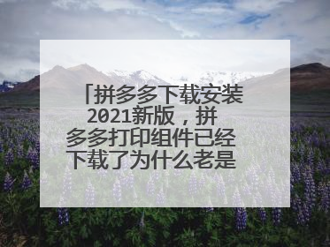 拼多多下载安装2021新版，拼多多打印组件已经下载了为什么老是提示要下