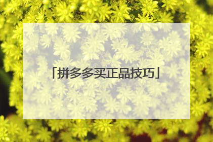 拼多多买正品技巧