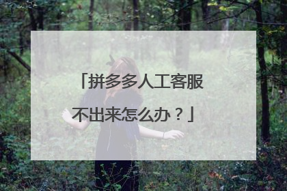 拼多多人工客服不出来怎么办?