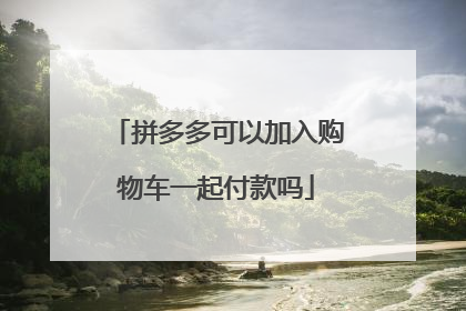 拼多多可以加入购物车一起付款吗