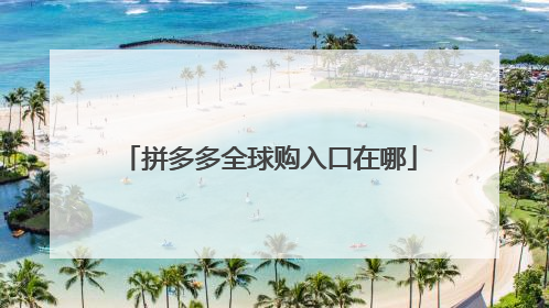 拼多多全球购入口在哪