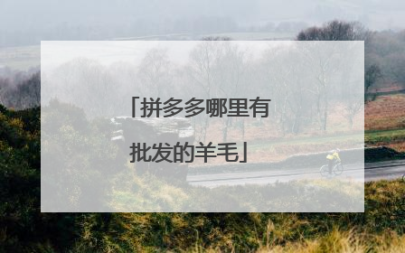 拼多多哪里有批发的羊毛