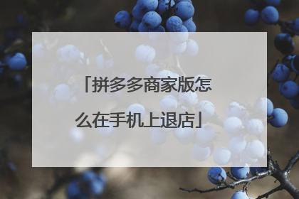 拼多多商家版怎么在手机上退店
