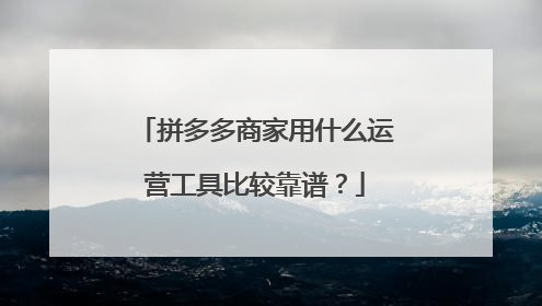 拼多多商家用什么运营工具比较靠谱?