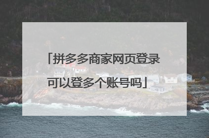 拼多多商家网页登录可以登多个账号吗