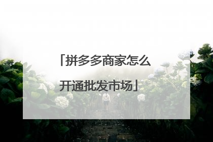 拼多多商家怎么开通批发市场