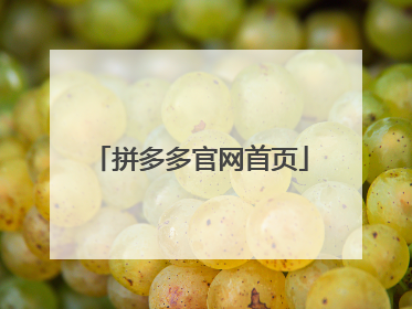 拼多多官网首页