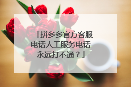 拼多多官方客服电话人工服务电话永远打不通?