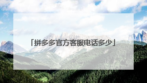 拼多多官方客服电话多少