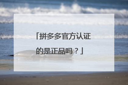 拼多多官方认证的是正品吗?