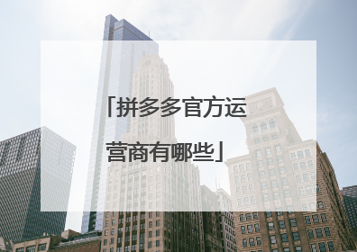 拼多多官方运营商有哪些