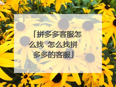 拼多多客服怎么找 怎么找拼多多的客服