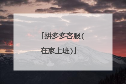 拼多多客服(在家上班)