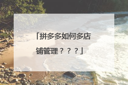 拼多多如何多店铺管理???