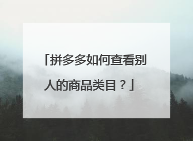 拼多多如何查看别人的商品类目?