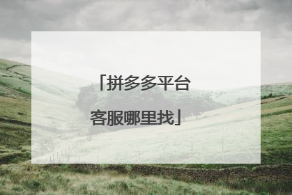 拼多多平台客服哪里找