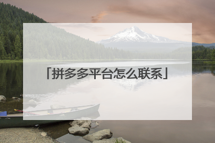 拼多多平台怎么联系