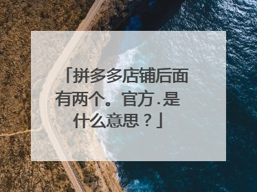 拼多多店铺后面有两个。官方.是什么意思?