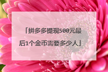 拼多多提现500元最后1个金币需要多少人