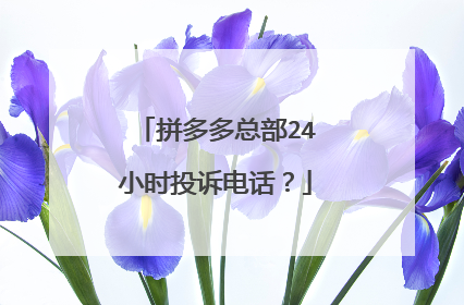 拼多多总部24小时投诉电话?