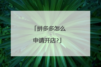拼多多怎么申请开店?