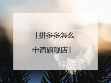拼多多怎么申请旗舰店