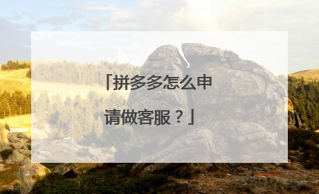 拼多多怎么申请做客服?