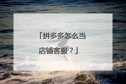 拼多多怎么当店铺客服?
