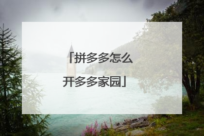 拼多多怎么开多多家园