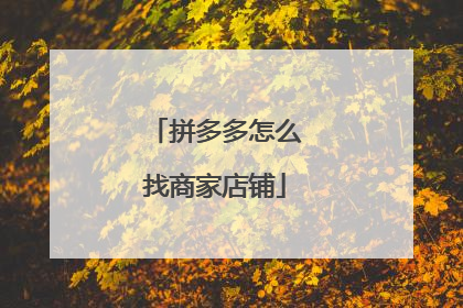拼多多怎么找商家店铺