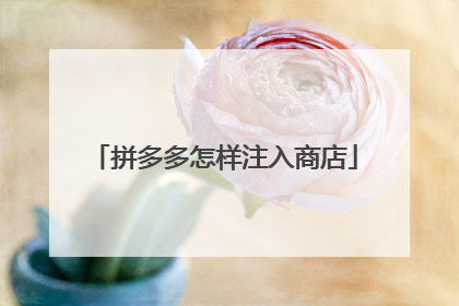 拼多多怎样注入商店