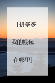 拼多多我的钱包在哪里
