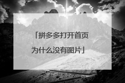 拼多多打开首页为什么没有图片