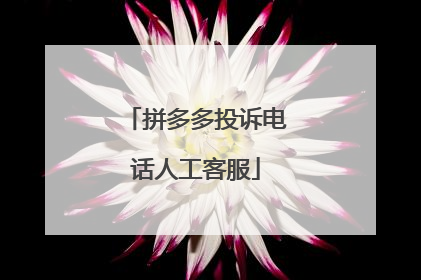 拼多多投诉电话人工客服