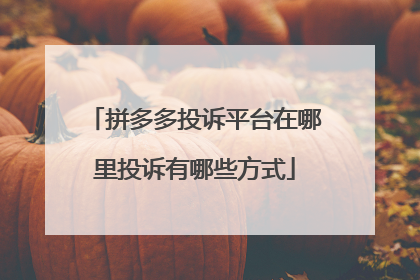 拼多多投诉平台在哪里投诉有哪些方式