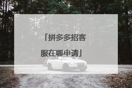 拼多多招客服在哪申请