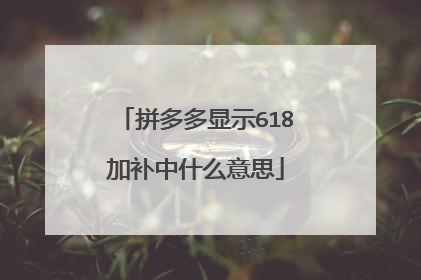 拼多多显示618加补中什么意思