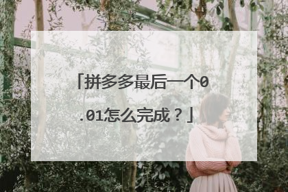 拼多多最后一个0.01怎么完成?